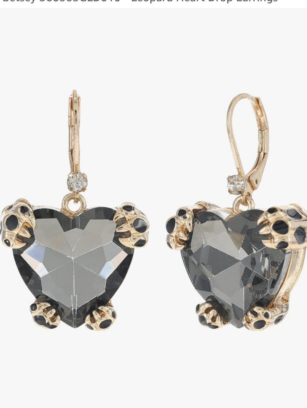 Betsey Johnson - Leopard Heart Drop Earrings